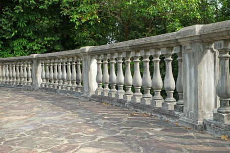 Concrete Fence  At A Parkの写真素材