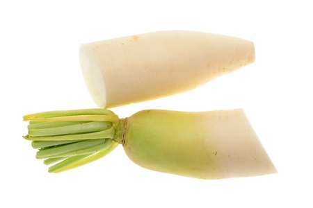 White Radish Isolated  On White Backgroundの写真素材