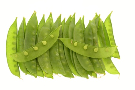Green Peas Isolated On White Backgroundの写真素材