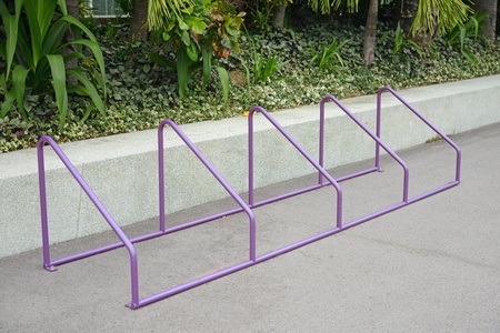 Bicycle Rack On A Pavementの写真素材
