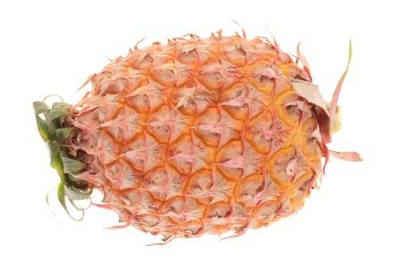 Ripe Whole Pineapple Isolated On White Backgroundの写真素材