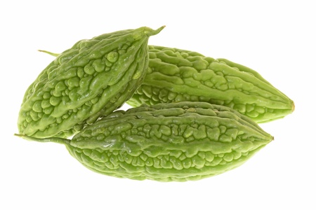 Bitter Gourds Isolated On White Backgroundの写真素材
