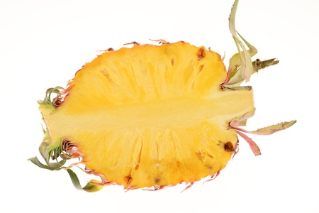 Sectional Cut of A Ripe Pineappleの写真素材