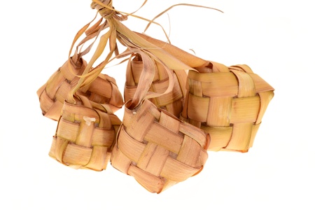 Ketupat, A Malay Rice Dumpling Wrapped With Coconut Leafの写真素材