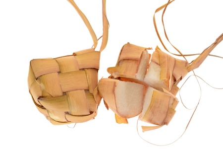 Ketupat, A Malay Rice Dumpling Wrapped With Coconut Leafの写真素材