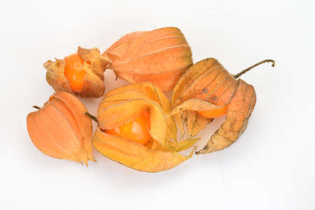 Ripe Gooseberries On White Backgroundの写真素材