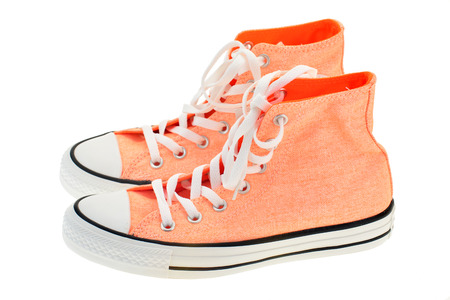 Orange Color High Cut Canvas Shoesの写真素材