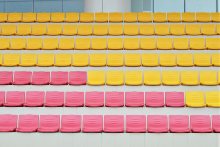 Rows Of Grandstand Seats At A Sport Stadiumの写真素材