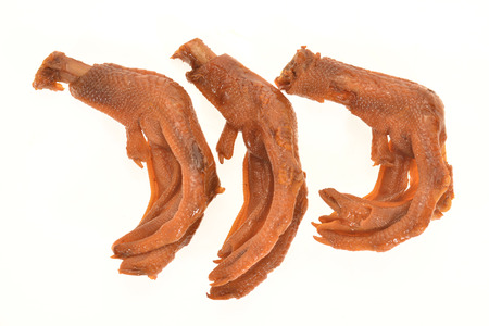 Braised Duck Feet Isolated on White Backgroundの写真素材