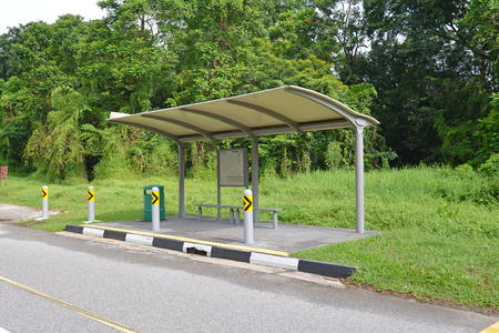Old Bus Stop In Singapore Rural Areaの写真素材