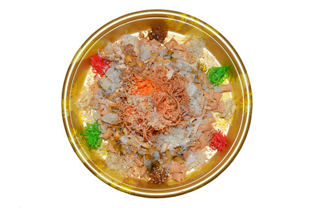 A Dish Of Chinese Raw Fish Salad, Yushengの写真素材