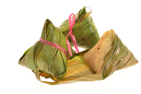 Chinese Rice Dumplings Isolated On White Backgroundの写真素材