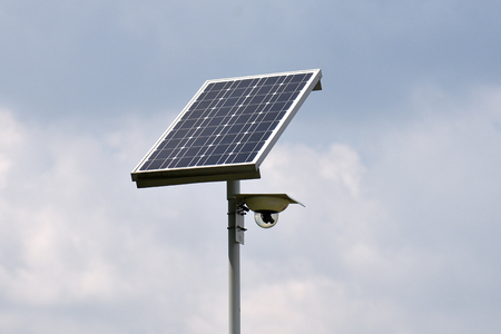 Solar Powered  Surveillance Cameraの写真素材