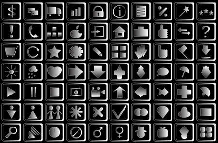 Silver icons buttons vector  のイラスト素材