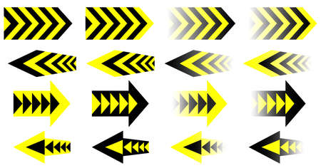 Vector Yellow Black Arrows. Set. のイラスト素材