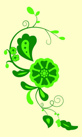 Vector Green Floral Design.  のイラスト素材