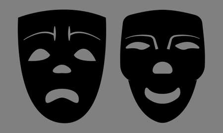 Sad And Happy Masks. Vector  のイラスト素材