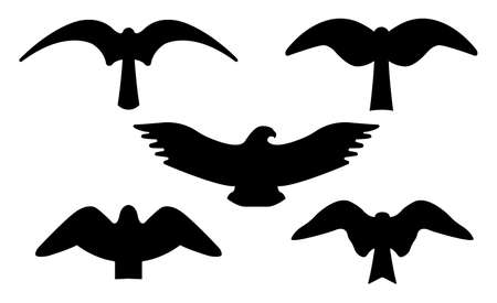 Birds Silhouettes. Vector EPS 10.のイラスト素材