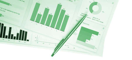 business idea, financial concept, charts and graphs, market statistics, graphic report, marketing background isolatedの写真素材