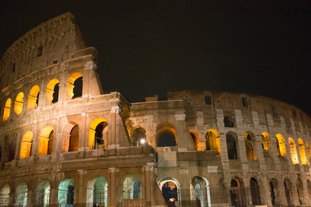 Colosseum in Rome roman amphitheater, Italy. Main italian landmark for touristsの写真素材