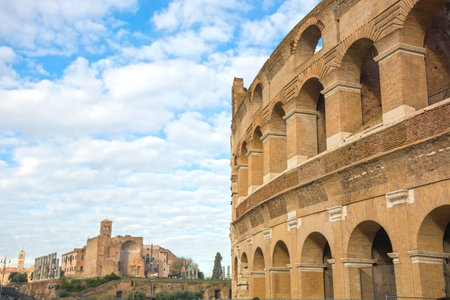 Colosseum in Rome roman amphitheater, Italy. Main italian landmark