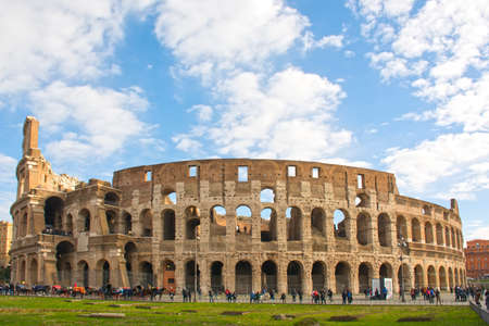 Italy, Rome - December 10, 2018. Colosseum in Rome roman amphitheater, Italy. Main italian landmarkのeditorial素材