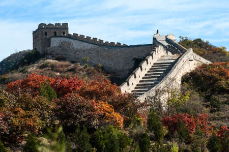 Great wall in the golden autumnの写真素材