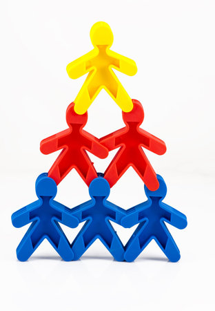 Color human pyramid