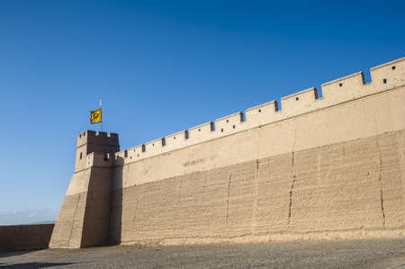 City wall of Jiayuguan, Gansu of Chinaのeditorial素材