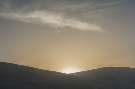 Sunset at sand dunesの写真素材