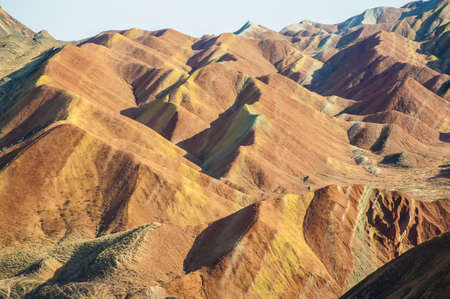 Colorful mountain in Danxia landform in Zhangye, Gansu of Chinaの写真素材