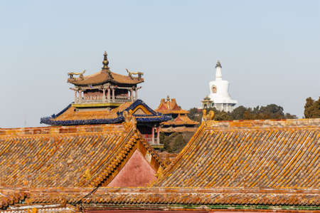 Forbidden City and the white pagoda, Beijingのeditorial素材