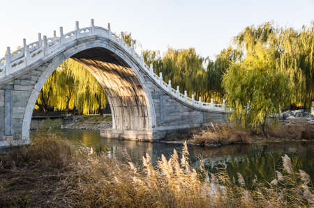 Chinese style arch bridge in Summer Palace のeditorial素材