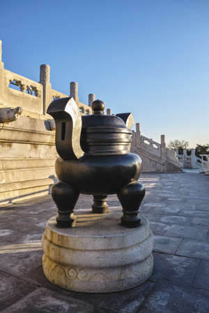 Copper censer on the altar of prayer in Temple of Heavenのeditorial素材