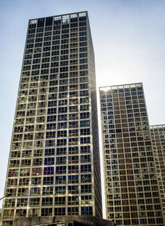Office buildings against sunshineのeditorial素材