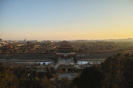 Panorama of Forbidden City under the duskのeditorial素材