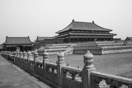 Taihe palace in Forbidden City  B W のeditorial素材