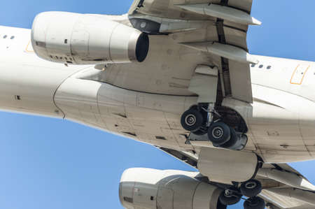 The airplane ready to landの写真素材