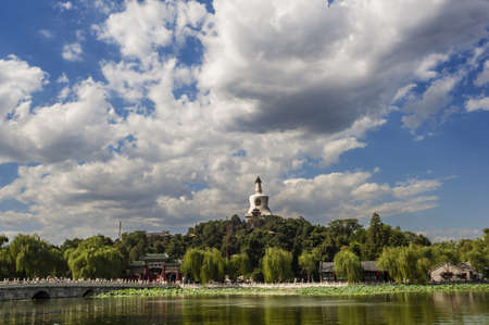 Scene of the imperial park, Beihai in Beijingの写真素材