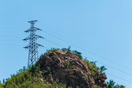 The power tower on the mountainの写真素材