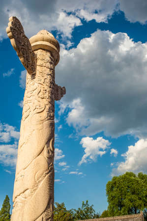 The ornamental columns erected beside Tiananmen towerの写真素材