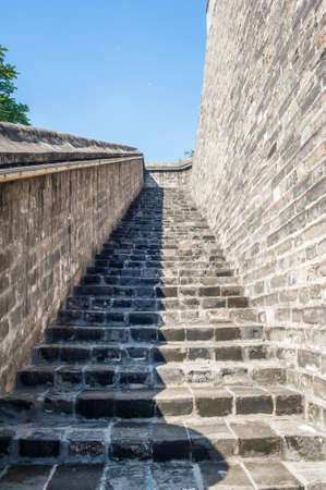 Steps in the ancient buildingの写真素材