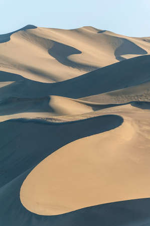 Sand dunes in Dunhuang, Chinaの写真素材