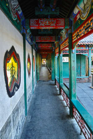 Corridor of a garden in Summer palaceのeditorial素材