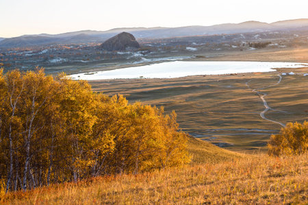 The autumn on the grassland
