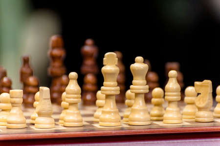 Chess pieces and boardの写真素材