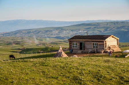 Photoed in kalajun grassland, Xinjiangのeditorial素材