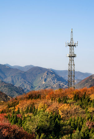 Telecommunication tower on the mountain