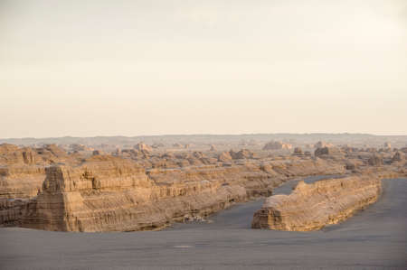 Yardang landform in Dunhuang, Gansu of Chinaの写真素材