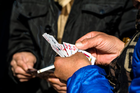 The man with a cigarette play card
